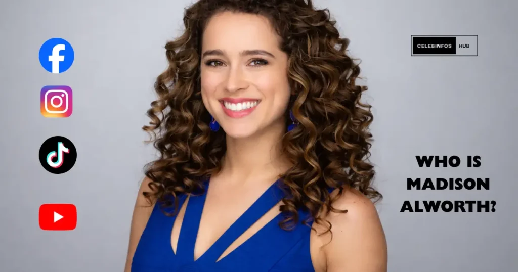 Smiling portrait of a woman with curly brown hair wearing a blue dress against a neutral background.
Image related to Who Is Madison Alworth, Who Is Madison Alworth, showing a professional headshot-style appearance.